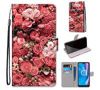 Saturcase - Custodia protettiva per Alcatel 1S 2020/3L 2020, in pelle PU, con chiusura magnetica, con scomparti per carte di credito, per Alcatel 1S 2020/3L 2020 (DK-14)