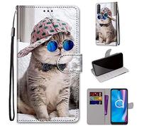 Saturcase - Custodia protettiva per Alcatel 1S 2020/3L 2020, in pelle PU, con chiusura magnetica, con scomparti per carte di credito, per Alcatel 1S 2020/3L 2020 (DH-4)