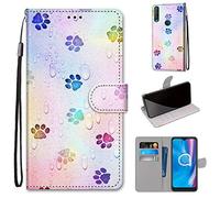 Saturcase - Custodia protettiva per Alcatel 1S 2020/3L 2020, in pelle PU, con chiusura magnetica, con scomparti per carte di credito, per Alcatel 1S 2020/3L 2020 (DK-18)