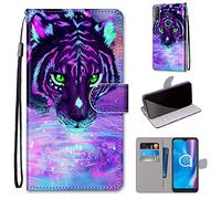 Saturcase - Custodia protettiva per Alcatel 1S 2020/3L 2020, in pelle PU, con chiusura magnetica, con scomparti per carte di credito, per Alcatel 1S 2020/3L 2020 (DK-6)