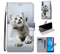 Saturcase - Custodia protettiva per Alcatel 1S 2020/3L 2020, in pelle PU, con chiusura magnetica, con scomparti per carte di credito, per Alcatel 1S 2020/3L 2020 (DK-11)