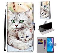 Saturcase - Custodia protettiva per Alcatel 1S 2020/3L 2020, in pelle PU, con chiusura magnetica, con scomparti per carte di credito, per Alcatel 1S 2020/3L 2020 (DH-11)