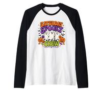 Saturday Spooky Crew Cute Ghost Pumpkin Party Halloween Maglia con Maniche Raglan