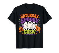 Saturday Spooky Crew Cute Ghost Pumpkin Party Halloween Maglietta