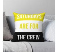 Saturdays Are For The Crew - Federa quadrata in poliestere e lino, con cerniera, motivo decorativo