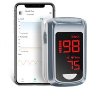Saturimetro Da Dito Bluetooth,HOLFENRY Ossimetro Da Dito Misuratore Ossigeno Da Dito con l'APP Bluetooth per per il Monitoraggio Livello Sp02 e Frequenza Cardiaca