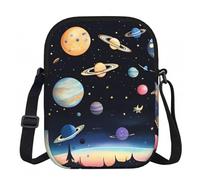 Saturn Jupiter Earth - Piccola borsa a tracolla leggera con cerniera, da donna, impermeabile, casual, borsa a tracolla per telefono da viaggio