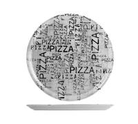 Saturnia Black&White Set 6 Piatti Pizza, Porcellana, Assortiti, 33cm