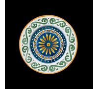 Saturnia Collezione Capri Piatto Piano D 26 Cm H 2 Cm Porcellana Ischia Decorata