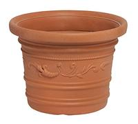 Saturnia Macetero Resina Redondo, Color Terracota, Resistente, Ideal Exterior, 45 Cm Diametro.