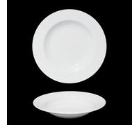 Set 6 Piatti Fondi Ischia In Porcellana Bianca 23 cm H 3,5 cm Saturnia