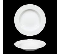 Saturnia Piatto Piano D 23 Cm H 3,9 Cm Porcellana Praga Bianco