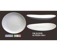 6 PIATTI BISTECCA STEAK BIANCO PORCELLANA DM.30,5X28X4H CASA RISTORANTE SATURNIA