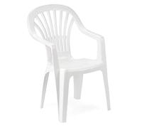 IPAE-ProGarden Sedia Zena in resina monoblocco con braccioli Schienale alto Bianco 55x56x90 cm