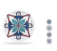 SATURNIA Set 4 Piatti Pizza Margot In Porcellana Assortiti Cm 31