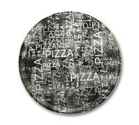 Saturnia Set 6 Piatti da Tavola Pizza in Porcellana Napoli Black & White 33 cm