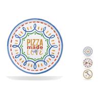 SATURNIA Set 6 Piatti Pizza Handmade In Porcellana Cm 31