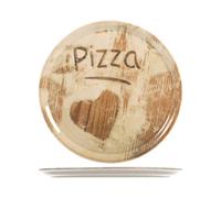 SATURNIA Set 6 Piatti Pizza In Porcellana Decorata Cm 33