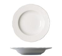 Saturnia Set di 3 Piatti Stile Inglese in Porcellana Bianca Decoro Praga (Fondo 23cm)
