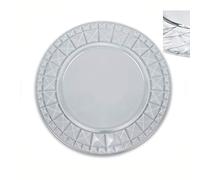 Sottopiatto vetro trasparente 32cm con decoro (Carrè)