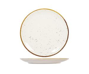Saturnia Stains Set 6 Piatti Piani, Porcellana Decorata, Beige, 28cm