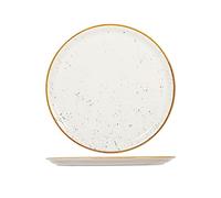 Saturnia Stains Set 6 Piatti Pizza, Porcellana Decorata, Beige, 31cm