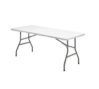 SATURNIA Tavolo pieghevole rettangolare HDPE multifunzione, portatile, resistente, multiuso 180 x 74 x 74 cm, colore bianco, cranberry, extra large