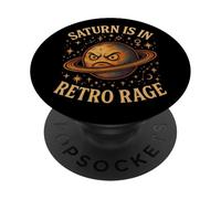 Saturno in Rabbia Retro, Stile Astrologico Mistico Weirdcore PopSockets PopGrip Adesivo