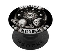 Saturno in Rabbia Retro, Stile Astrologico Mistico Weirdcore PopSockets PopGrip Adesivo