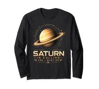 Saturno Sta chiamando e Devo Andare Planet Lover Astronomia Maglia a Manica