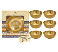 SATVIK - Set di 6 ciotole per bhog in puro ottone per Pooja | Puja Katori indiani per meditazione, Prasad e Diwali | Forniture per altare buddista tibetano (set di 6)