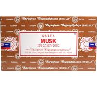 Satya - 12 confezioni di bastoncini incenso Nag Champa al muschio