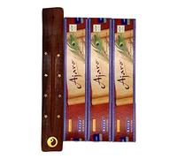 Satya Ajaro - Set di 3 bastoncini di incenso con supporto in legno