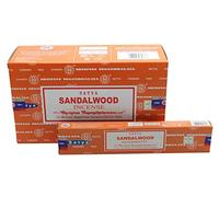 Satya Bangalore (BNG) Scatola di Legno di Sandalo (Arancione) di incenso 12 scatole x 15 g (180 Grams Total)