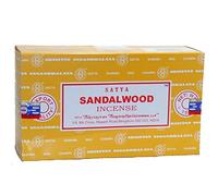 Satya - Bastoncini di incenso al legno di sandalo, 15 g, confezione da 12 pacchetti