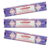 Satya - Bastoncini di incenso alla lavanda, confezione regalo da 3 x 15 g, per mente, corpo e anima Greensense