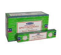 Satya - Bastoncini di incenso, set risparmio 12 confezioni da 15 g Ca 180 Sticks Spicy Patchouli