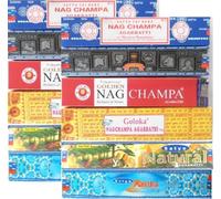 Satya BASTONCINI D'INCENSO Goloka fragranza Nag Champa in diverse varietà - Confezione risparmio 120 bastoncini - Incenso naturale profumato indiano