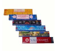 Satya Incense Sticks Goloka Nag Champa Golden Fragrance in Different Varieties - (Set of 6)