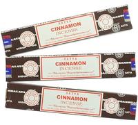 Satya Nag Champa - Bastoncini di incenso 100% naturali, alla cannella, 3 confezioni, fatti a mano, utilizzati per alleviare lo stress, decorazioni spirituali, sbavature e meditazione
