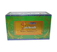 Satya Nag Champa - Bastoncini di incenso naturali al patchouli, confezione da 15 g x 12 scatole da 180 g