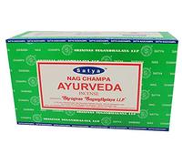 Satya Nag Champa - Confezione da 12 bastoncini di incenso all’ayurveda, 180 grammi