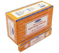 SATYA Nag Champa Eastern Tantra Agarbatti | Bastoncini di incenso Masala a mano | 12 confezioni da 15 grammi ciascuno in una scatola | Prodotto di qualità per l'esportazione
