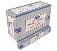 Satya Nag Champa Incense Stick Masala Fragrance Silver Spirit Agrabatti Box...