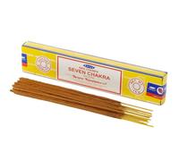 Satya Nag Champa Seven Chakra Incense Sticks Agarbatti 180 Grams Box | 12 Packs of 15 Grams Each in a Box | Export Quality