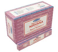 Satya Nirvana - Bastoncini di incenso, confezione da 12 bastoncini di incenso Aggarbatti per la casa, per aromaterapia, 15 g x 12 confezioni (180 g)