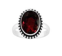 SATYAVIE JEWELLERY Anello da donna in argento Sterling 925, stile boho, con pietra preziosa dal taglio ovale, stile vintage, gioiello fatto a mano, regalo per compleanno, anniversario, Argento