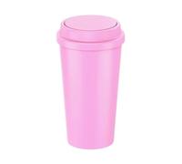 SAUANMNKTP Cestino per Auto Bidone della Spazzatura per Styling Dell'auto con Coperchio A Comparsa Rotondo Interni Auto Contenitori Portabicchieri Bidone Dell'immondizia Auto(Pink)