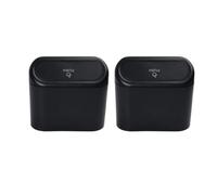 SAUANMNKTP Cestino per Auto per Skoda per Superb 3V per Octavia RS 5E per Rapid 2015-2020 Porta Clip Supporto Basamento Coperchio Appeso Cestino Kit Bidone Dell'immondizia Auto(Black 2 Pieces)