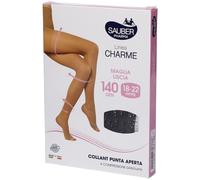 Desa Pharma Collant SAUBER 140 Open Toe 140 denari maglia liscia Nero Taglia 5